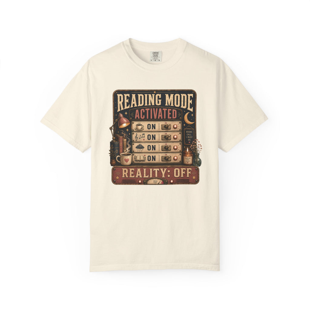 Reading Mode Activated T-Shirt — 'Reality: Off' Vintage Booklover Tee