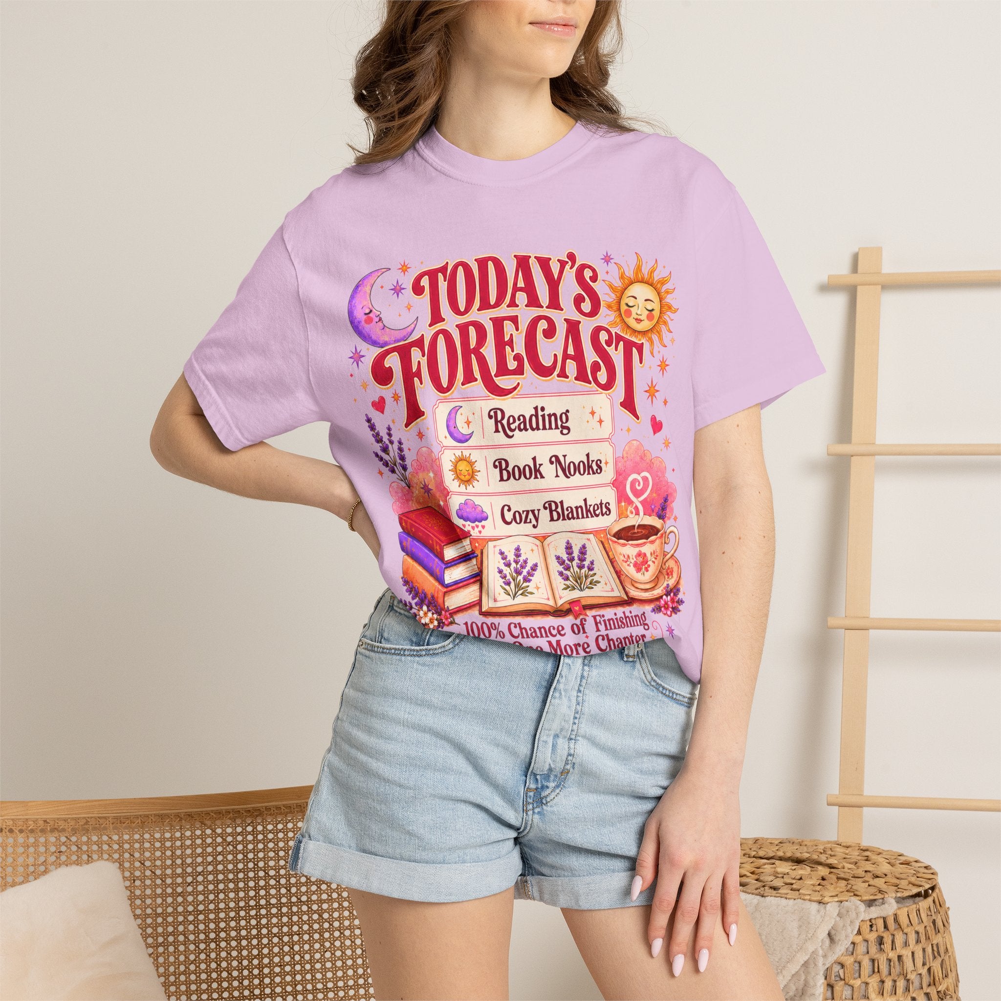 A Bookish Forecast Graphic T-Shirt