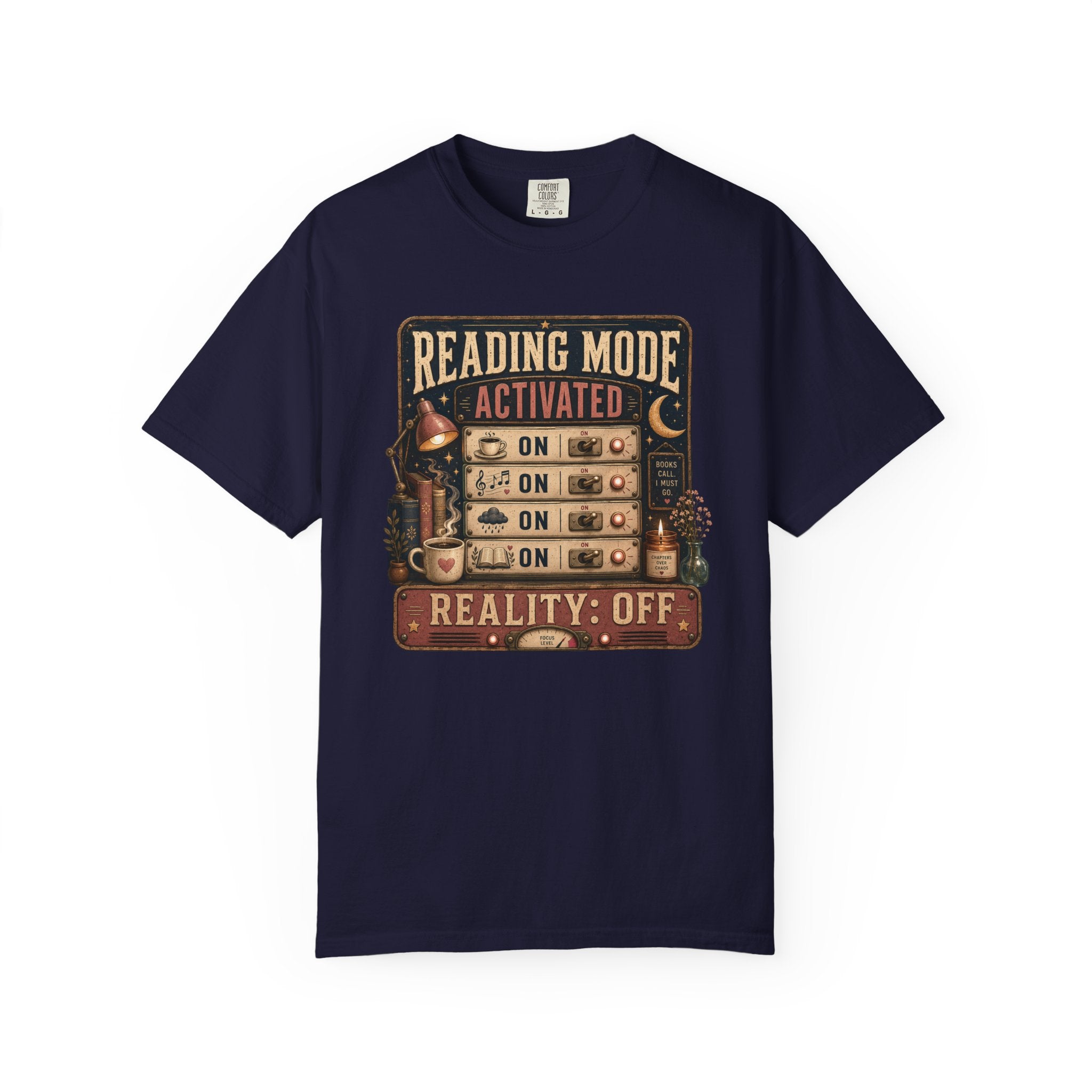 Reading Mode Activated T-Shirt — 'Reality: Off' Vintage Booklover Tee