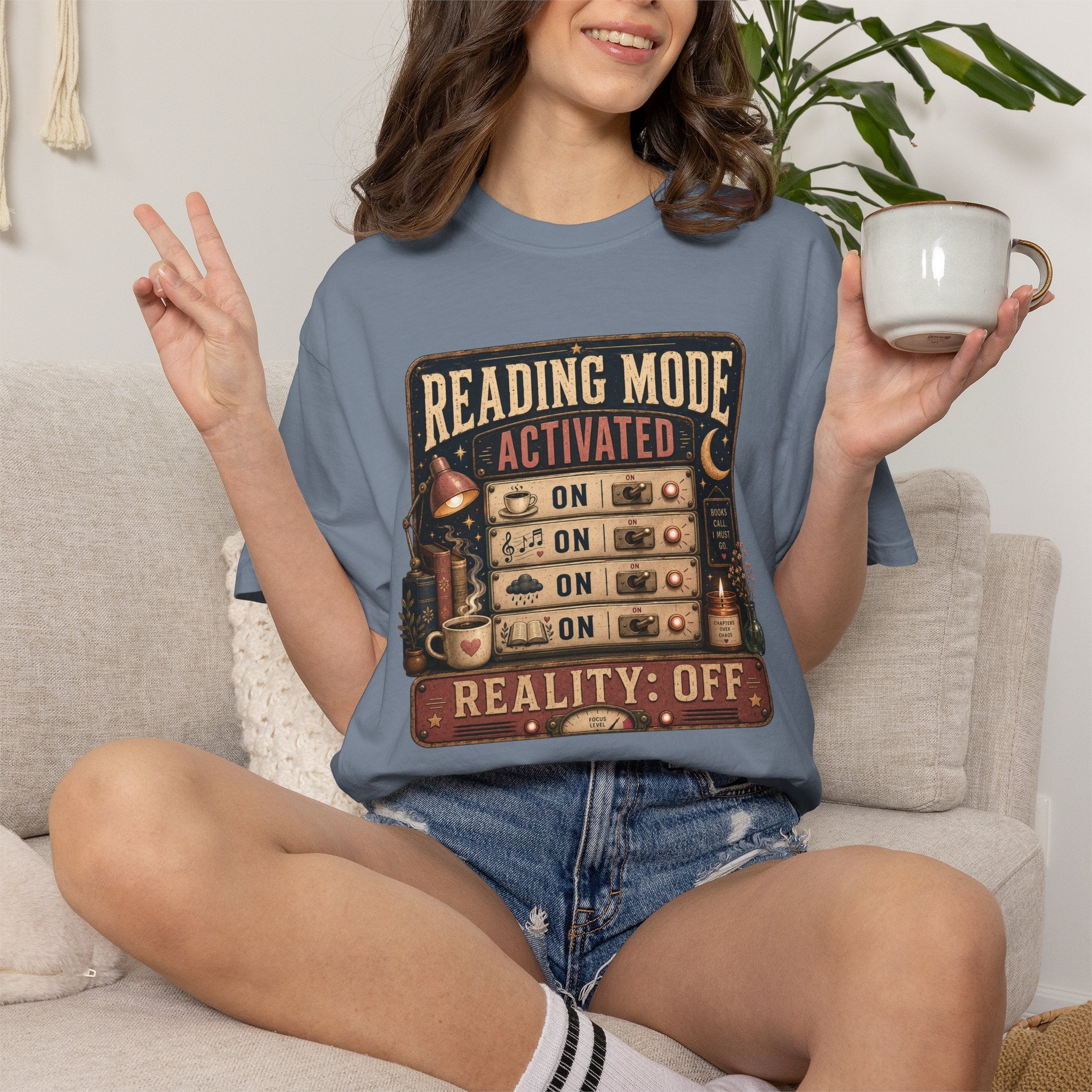 Reading Mode Activated T-Shirt — 'Reality: Off' Vintage Booklover Tee