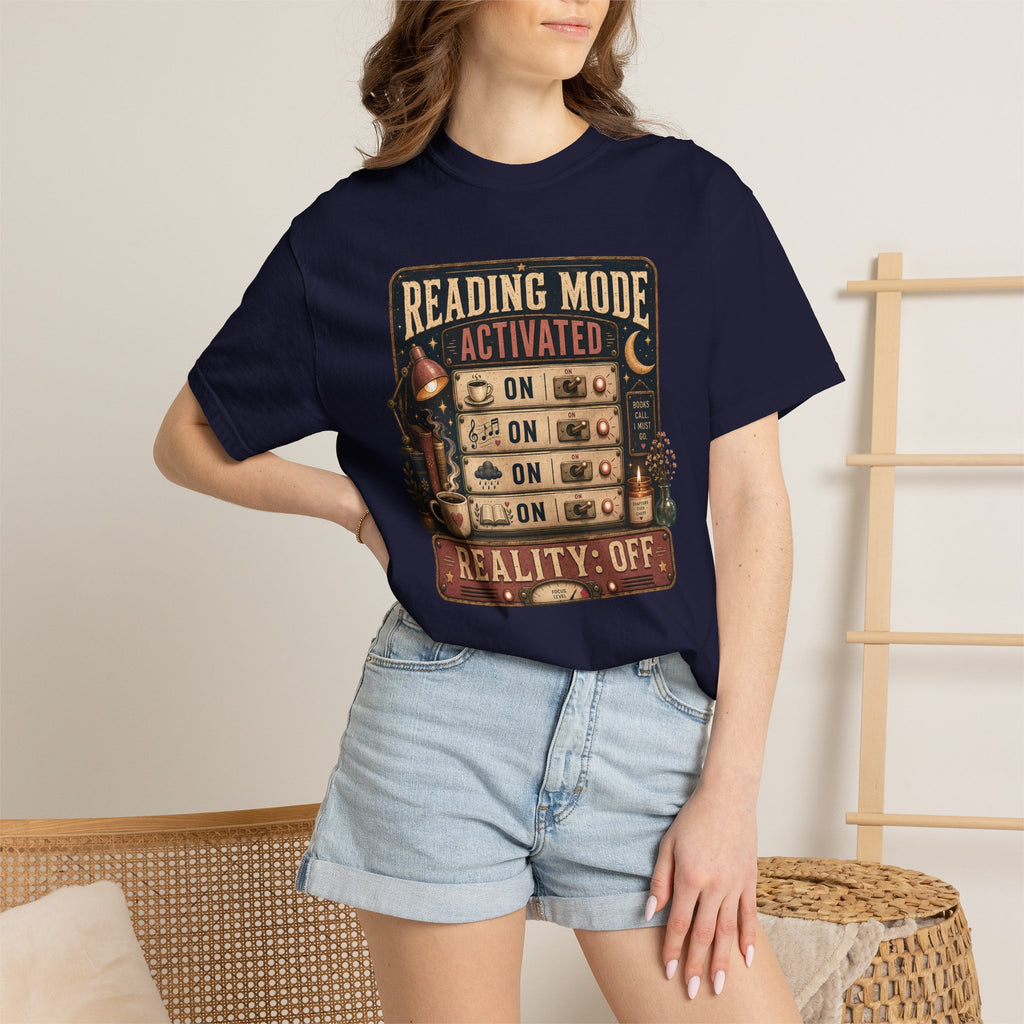 Reading Mode Activated T-Shirt — 'Reality: Off' Vintage Booklover Tee