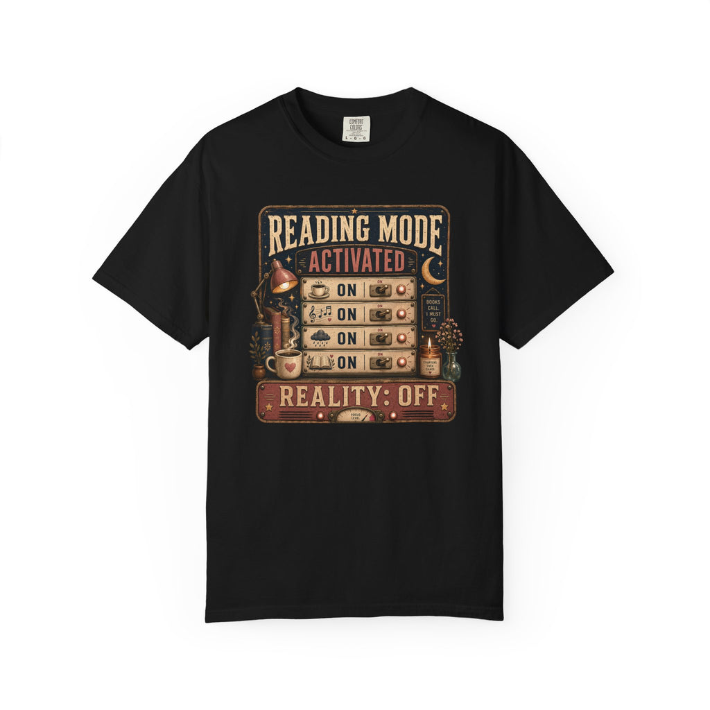 Reading Mode Activated T-Shirt — 'Reality: Off' Vintage Booklover Tee