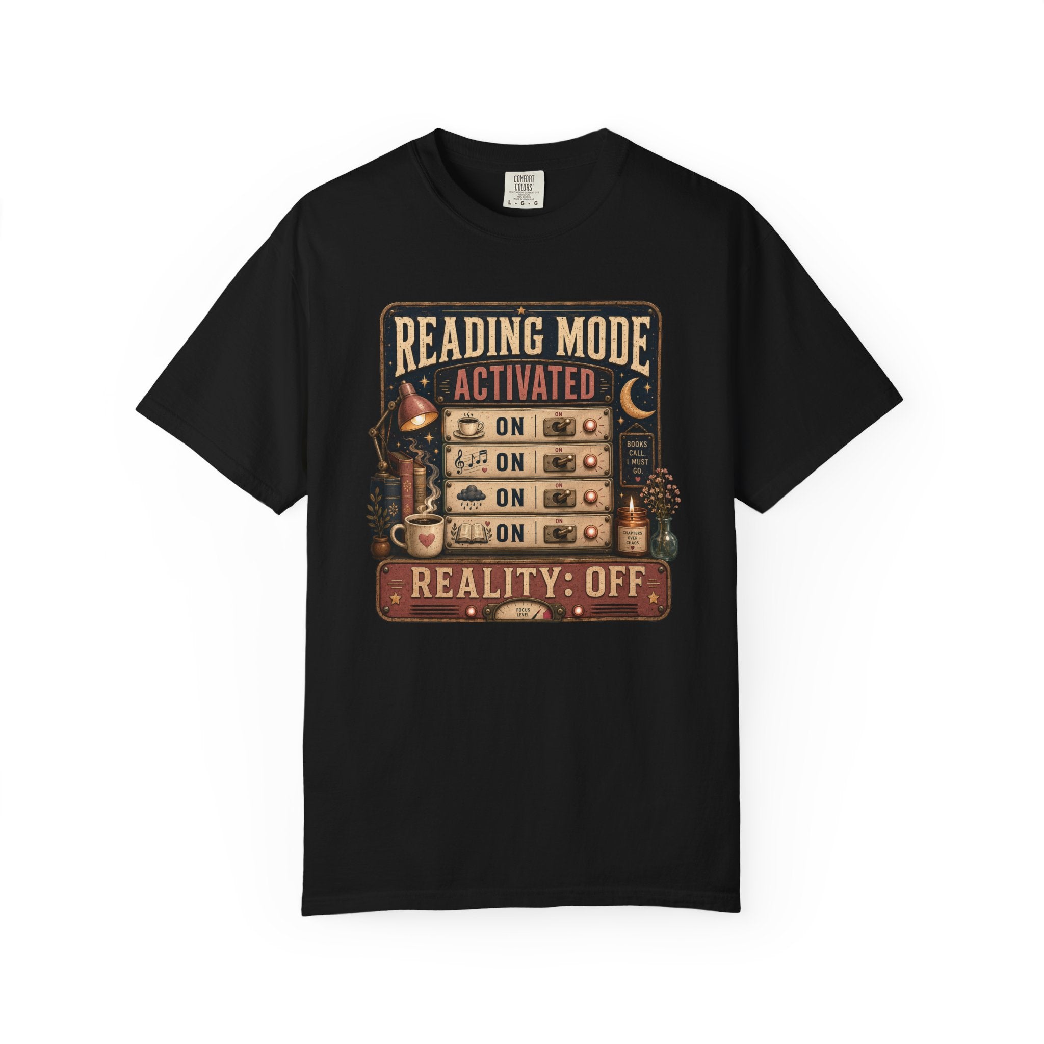 Reading Mode Activated T-Shirt — 'Reality: Off' Vintage Booklover Tee