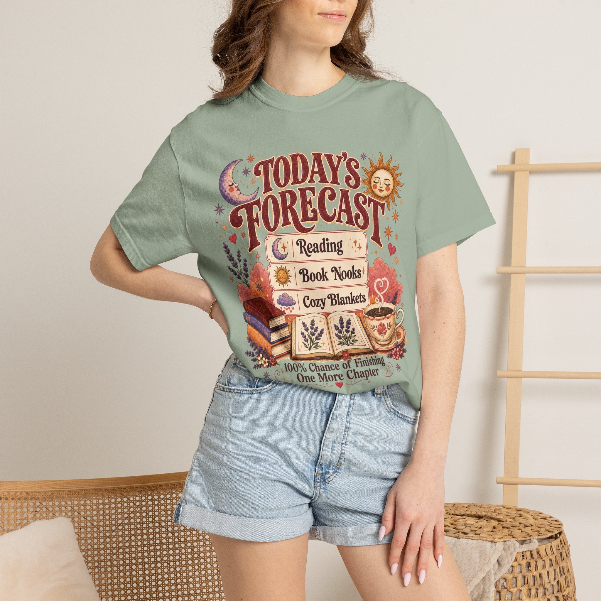 A Bookish Forecast Graphic T-Shirt