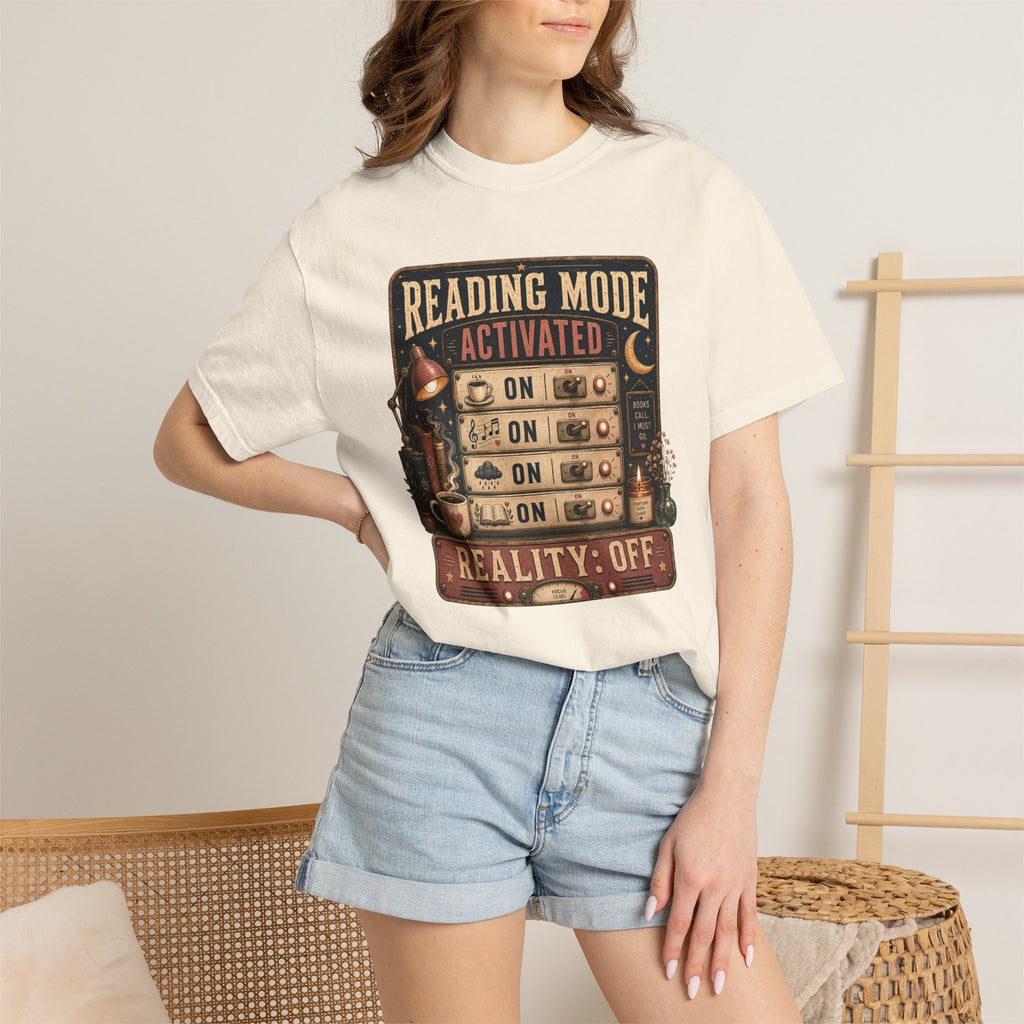 Reading Mode Activated T-Shirt — 'Reality: Off' Vintage Booklover Tee