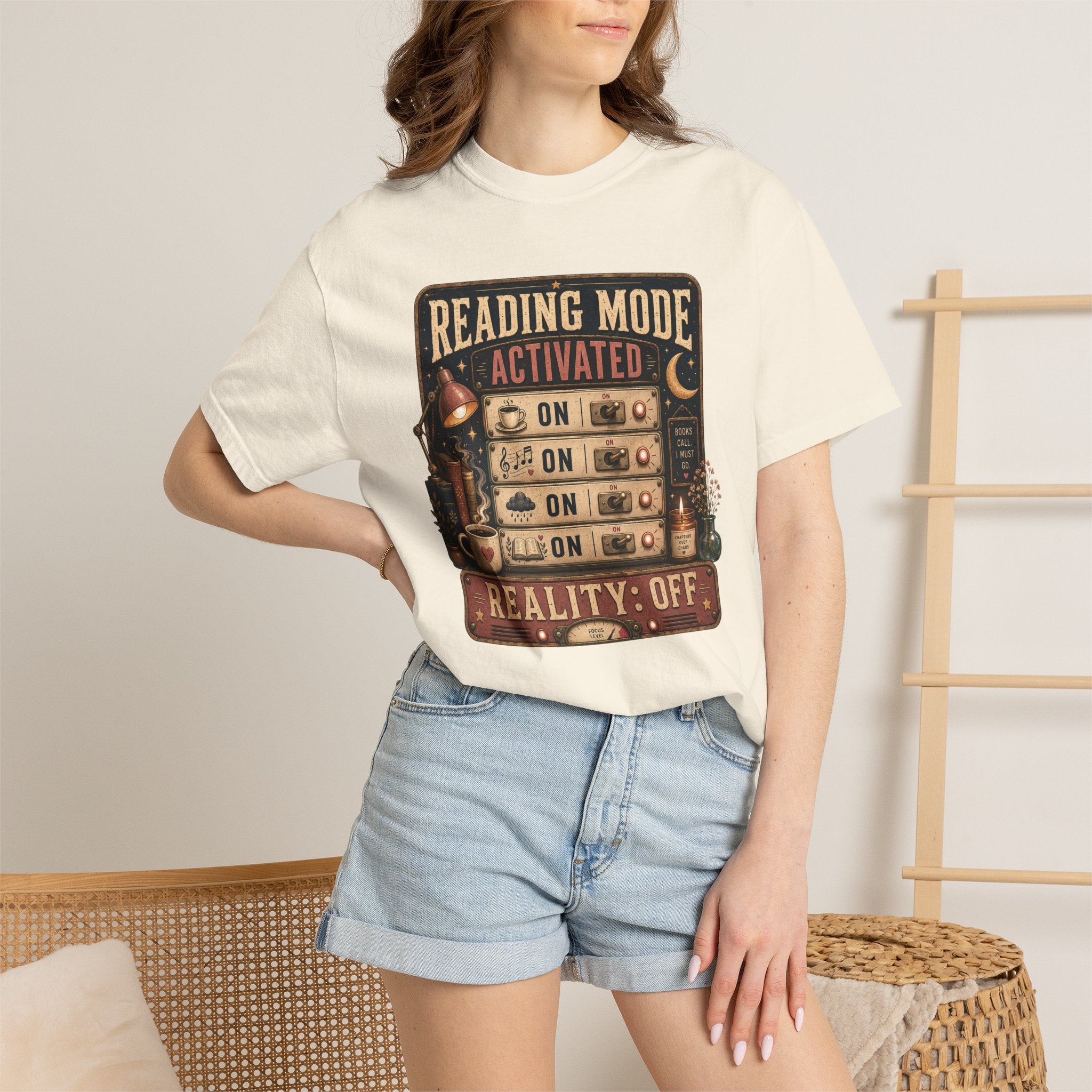 Reading Mode Activated T-Shirt — 'Reality: Off' Vintage Booklover Tee