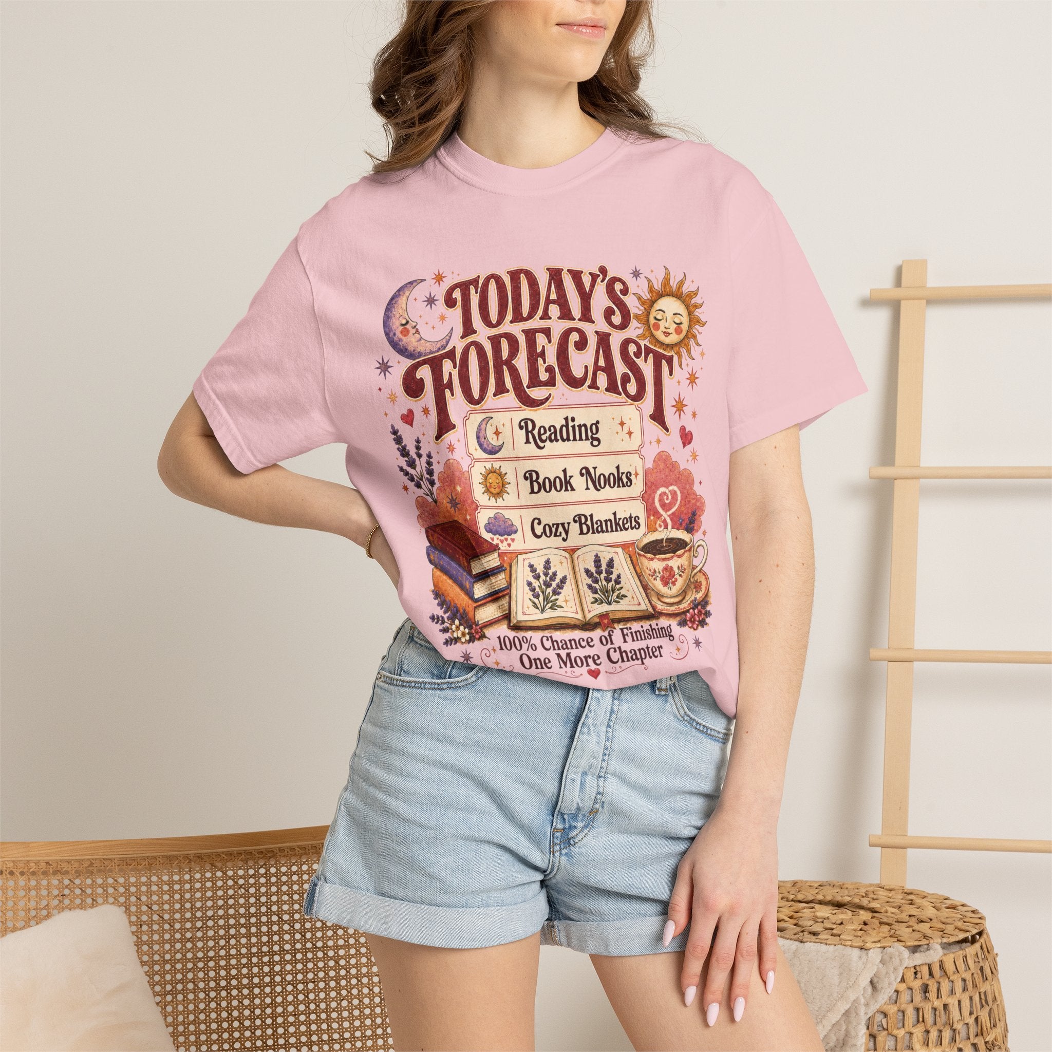A Bookish Forecast Graphic T-Shirt