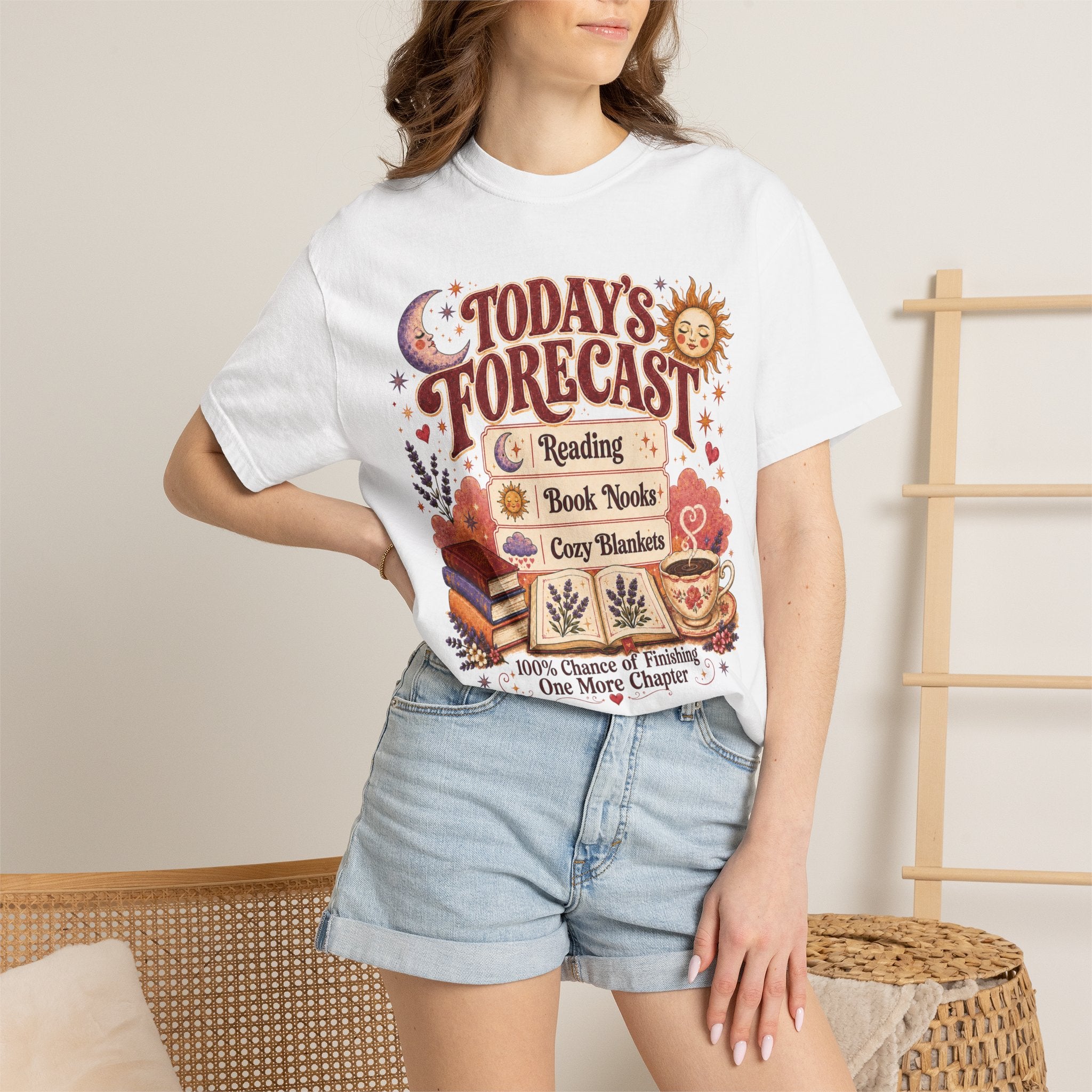 A Bookish Forecast Graphic T-Shirt