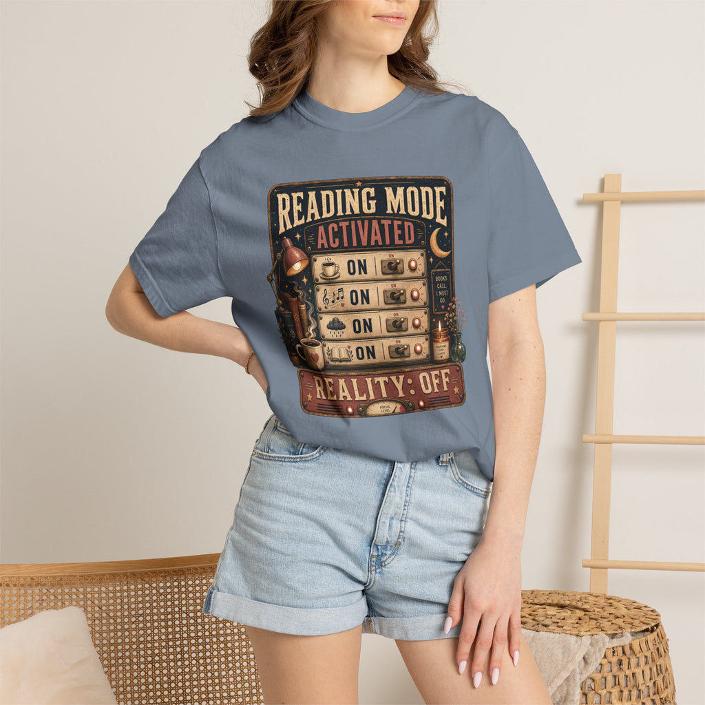 Reading Mode Activated T-Shirt — 'Reality: Off' Vintage Booklover Tee