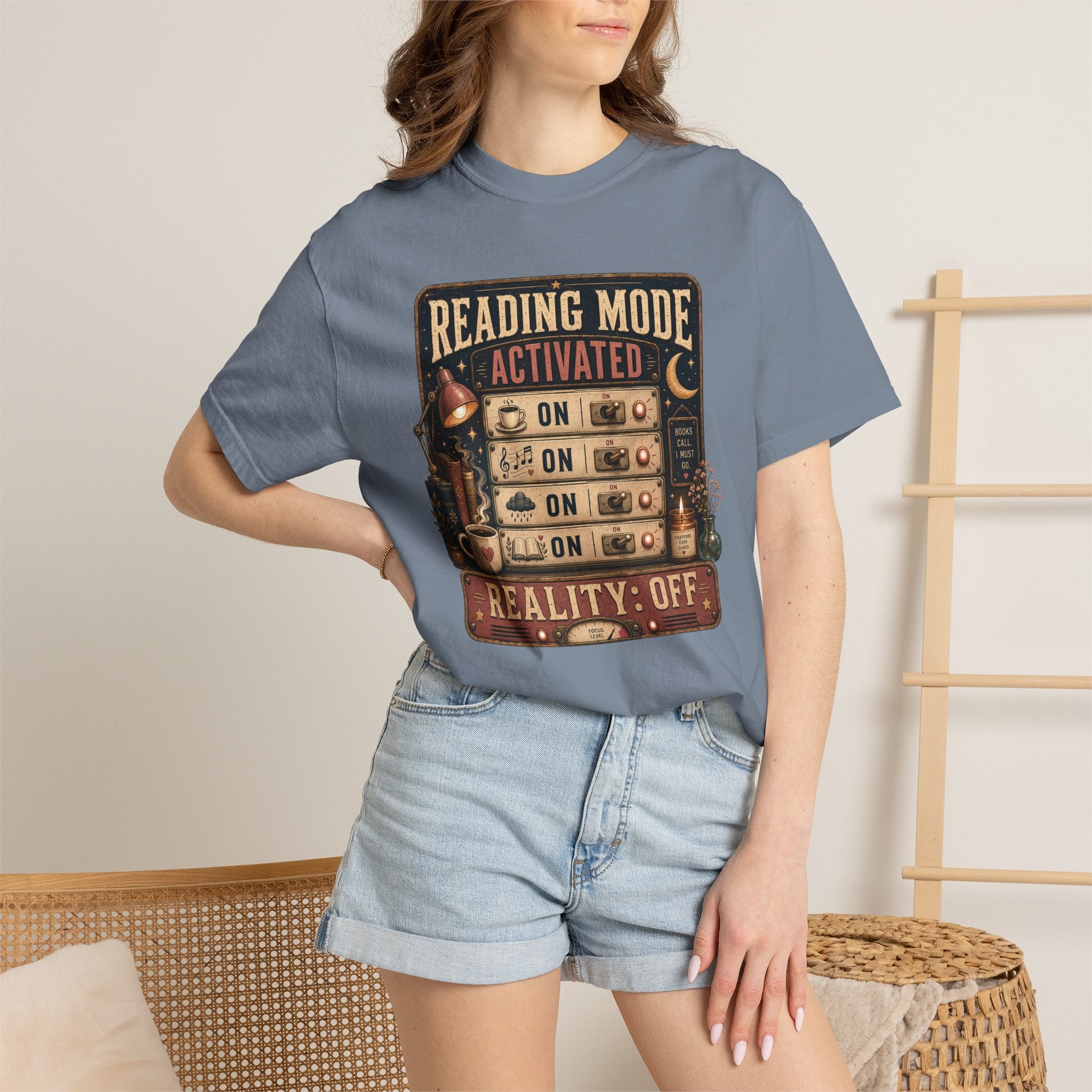 Reading Mode Activated T-Shirt — 'Reality: Off' Vintage Booklover Tee
