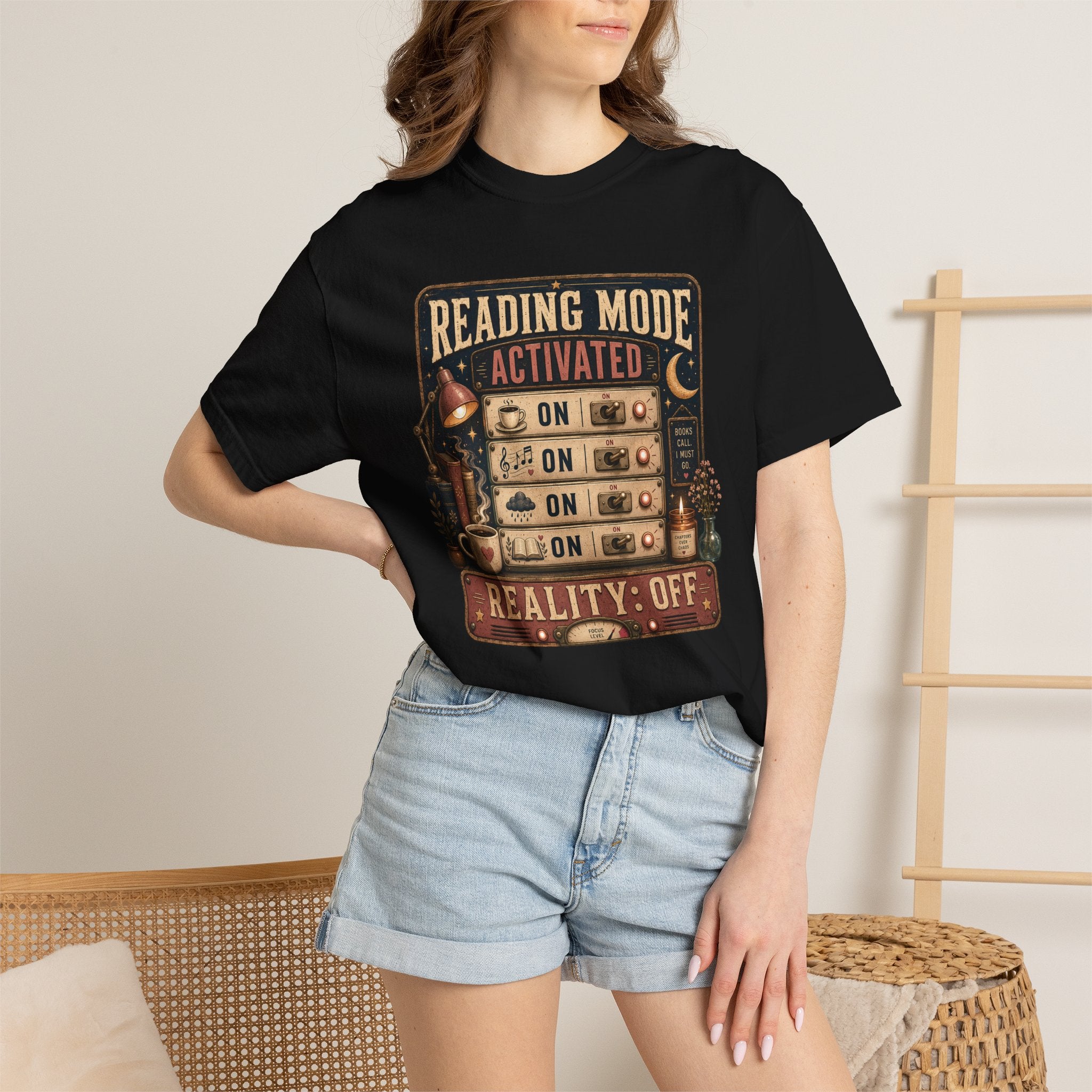 Reading Mode Activated T-Shirt — 'Reality: Off' Vintage Booklover Tee